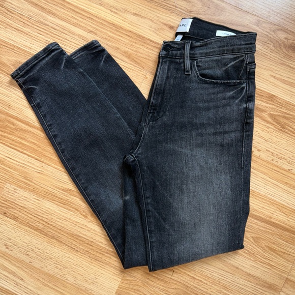 Frame Le High Skinny Faded Black Jackson Peak Denim Jeans sz 26 - Picture 5 of 10